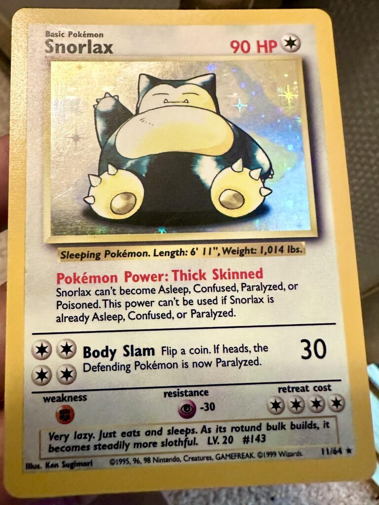 I can’t find this base set Snorlax online anywhere; only a jungle or BS2. But it was in my 90s binder. Anyone know what this is?