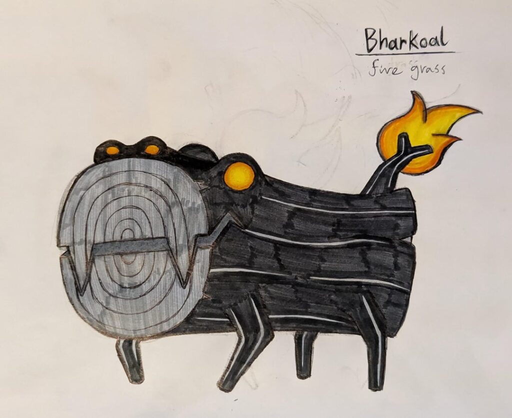 Bharkoal and Flarier, the Burning Log Dog Pokémon!