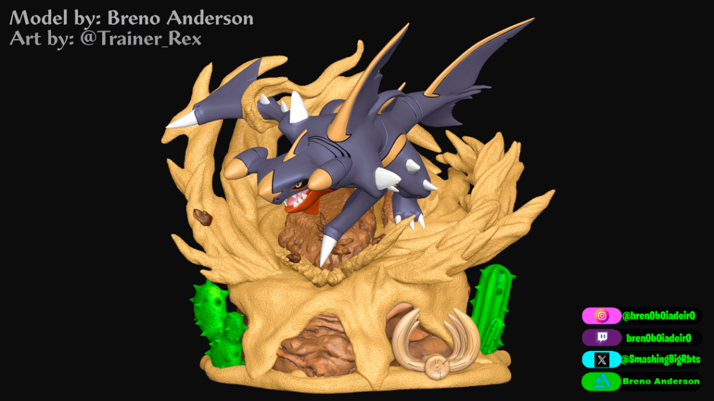 Garchomp Alter Fanmade Diorama 3D