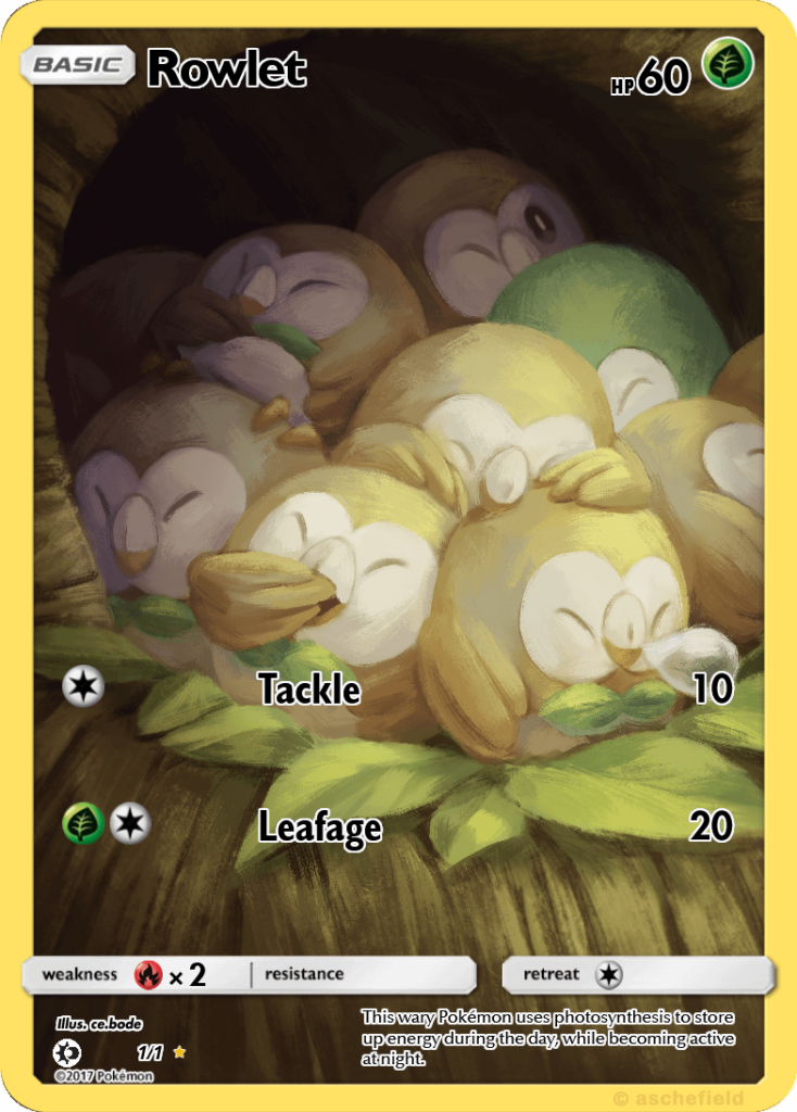 Rowlet fan art card