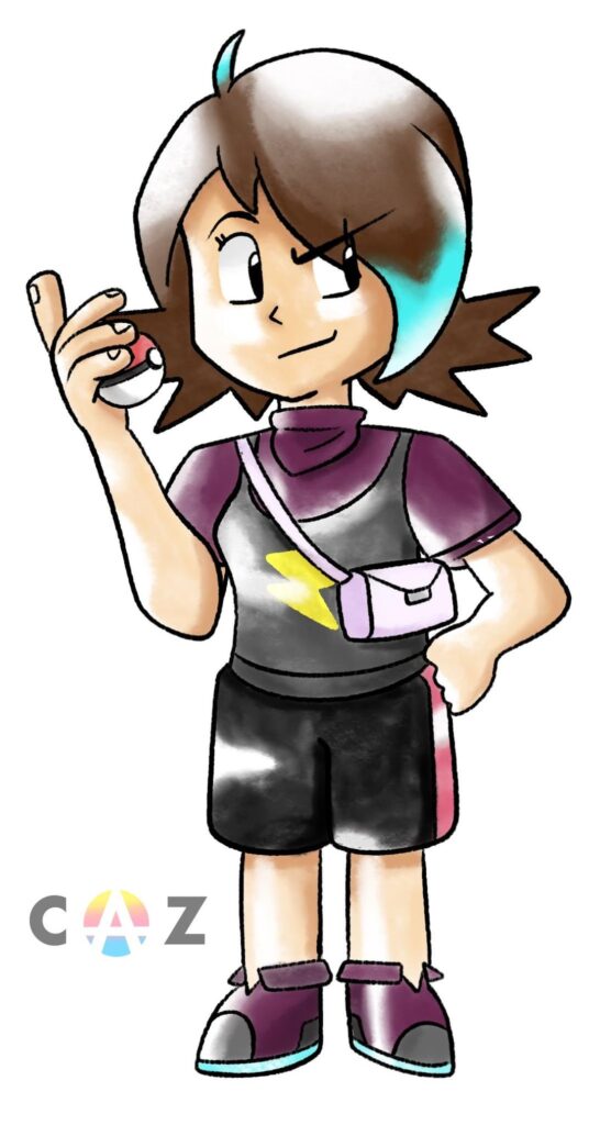 [OC] I made my self-insert OC in the modern Pokemon artstyle, so I made her again in the classic watercolor artstyle