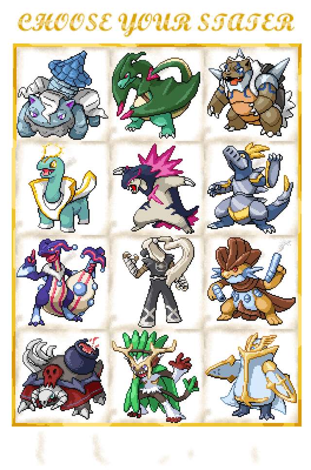 POKEMON STARTERS as RPG ARCHETYPE (and Trainer Sprites)
