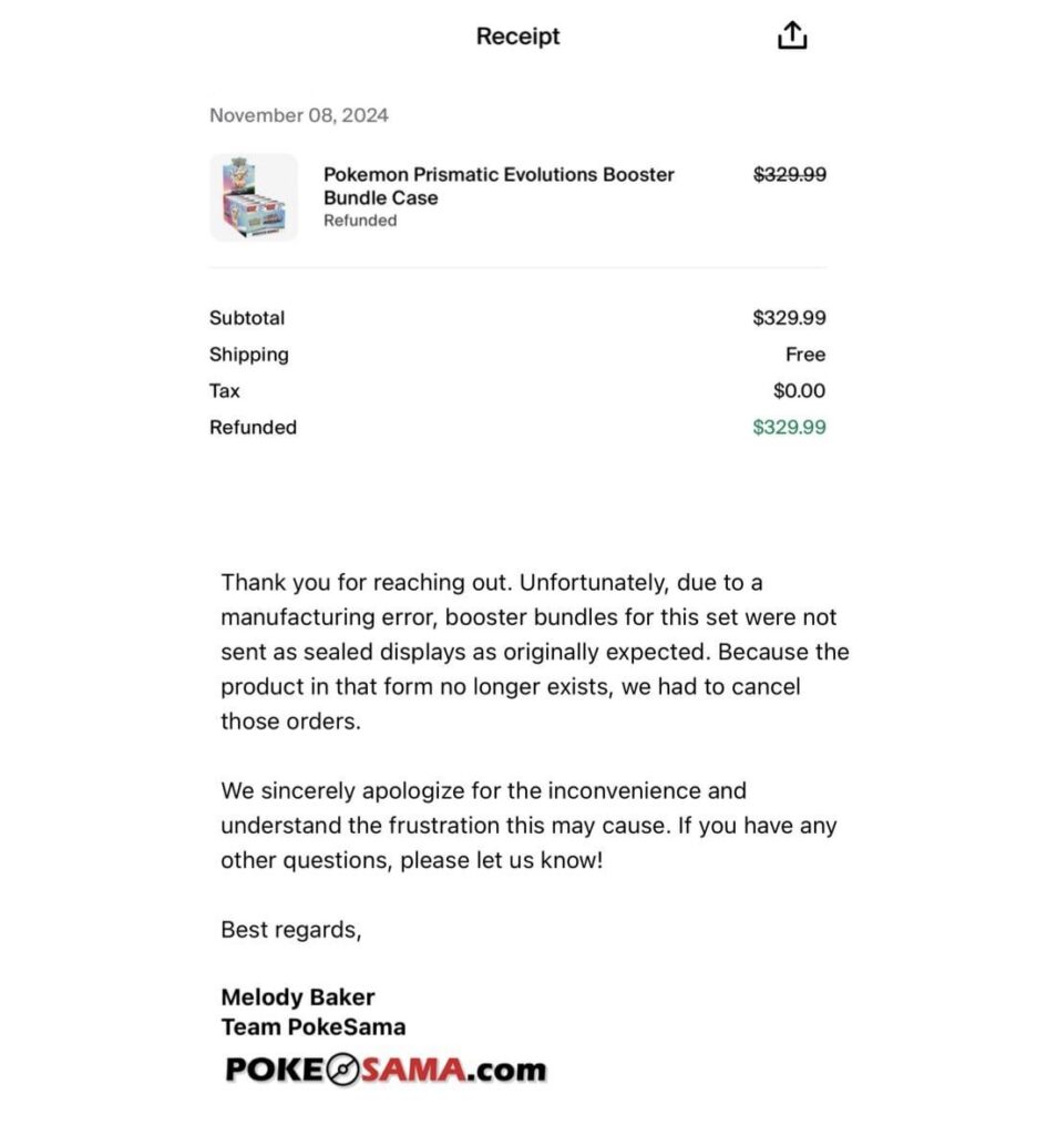 What a BS reason to cancel my pre order 😠