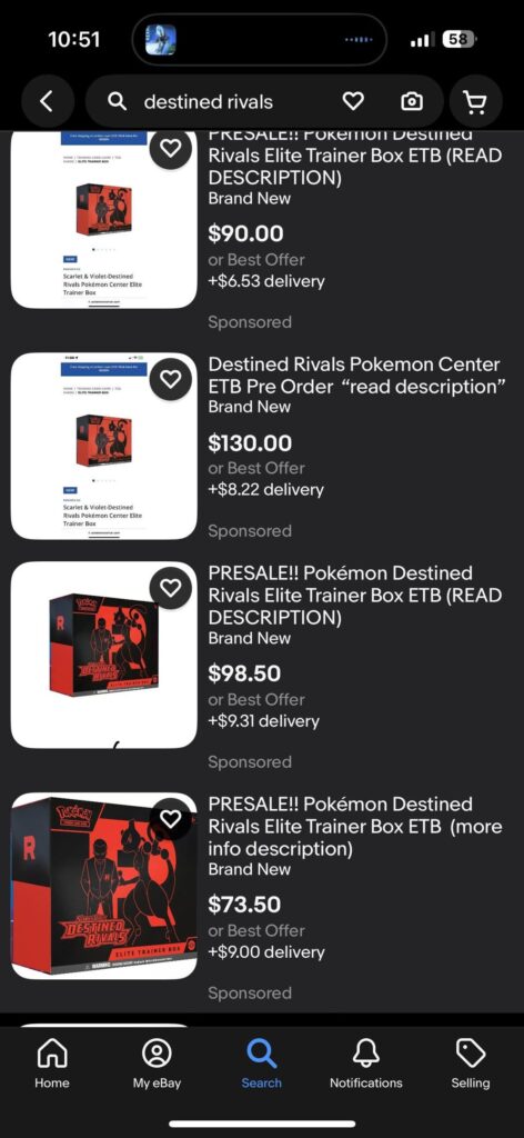 eBay is flooded with “picture of ETB” posts now