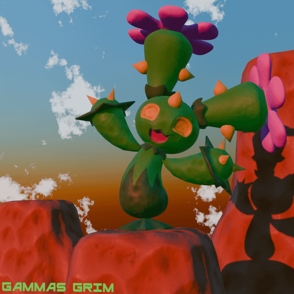 [OC] Modelled a Happy Sunset Maractus!!