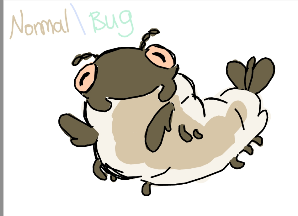 I made a lil grubby boi for our Pokemon Region, we call em Grubbert! (OC)