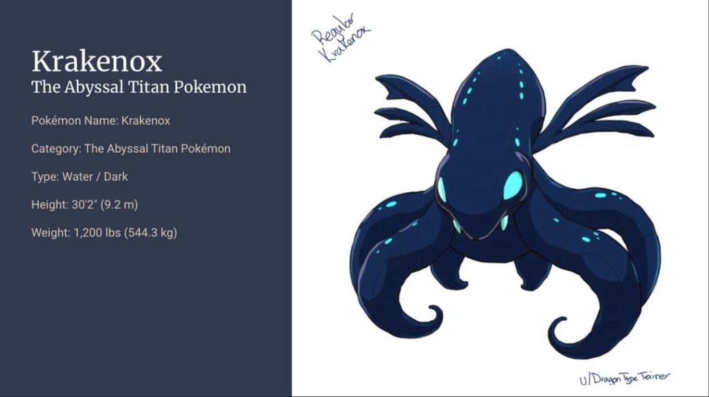 Krakenox, a Legendary Pokemon from my region