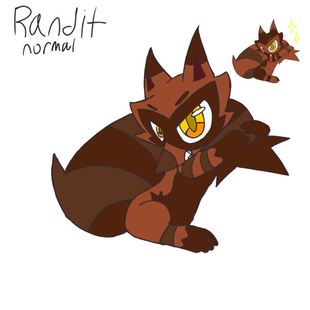 I made some raccoon Pokemon because it’s kinda weird that there aren’t any (Zigzagoon doesn’t count, it’s a raccoon dog)
