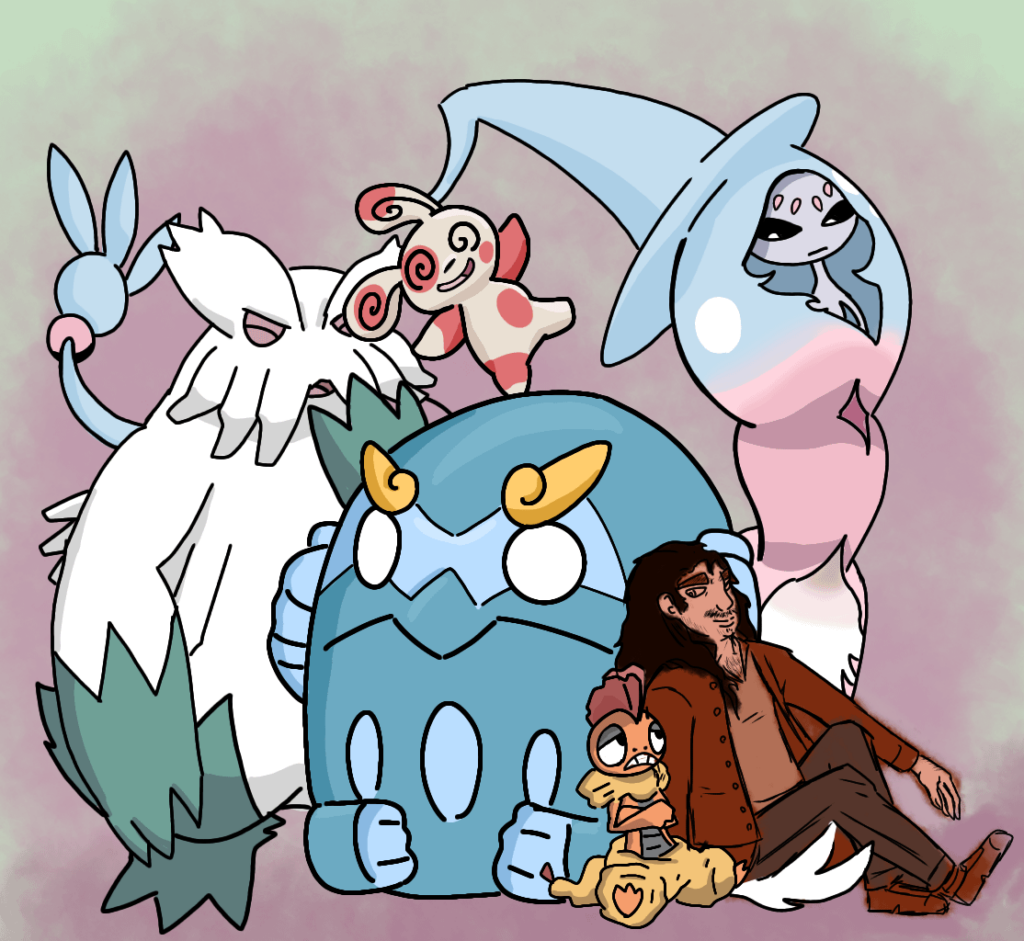 Drew my Pokemon Team, not my favs, but the ones id probably actually have in real life