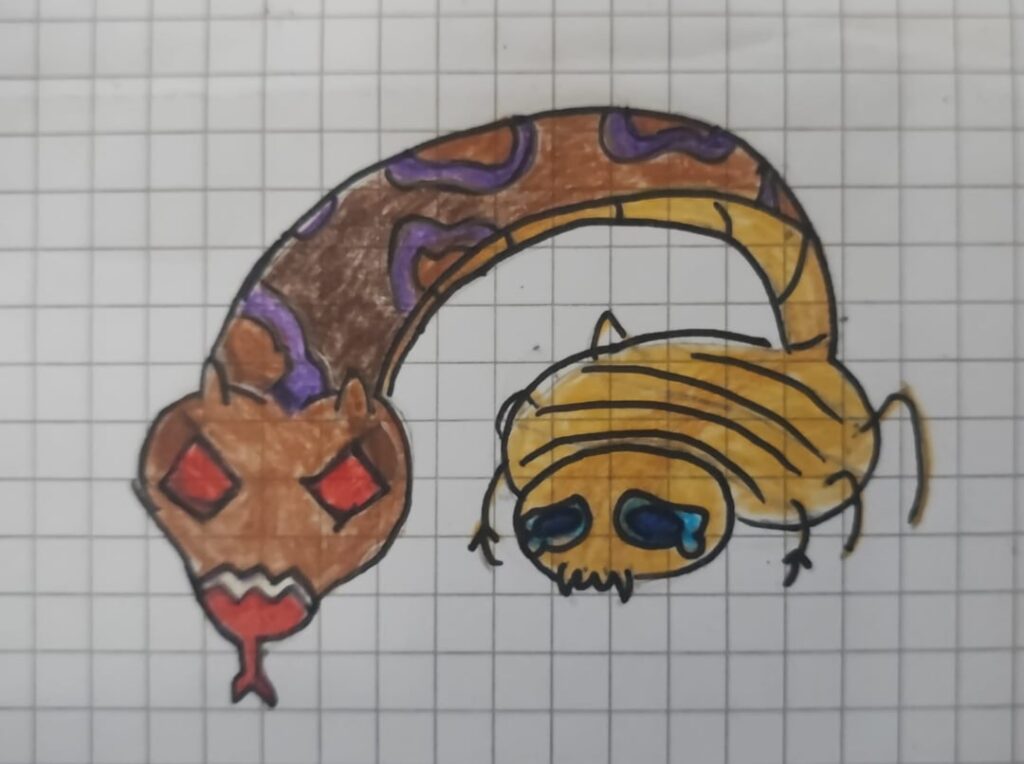 My Fakemon Design Based on a Horned Viper-Tailed Spider... a Spider-Tailed Horned Viper, reversed