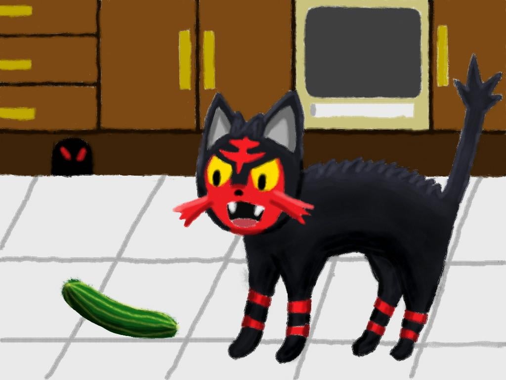 Litten encountered a wild Ekans... Wait....