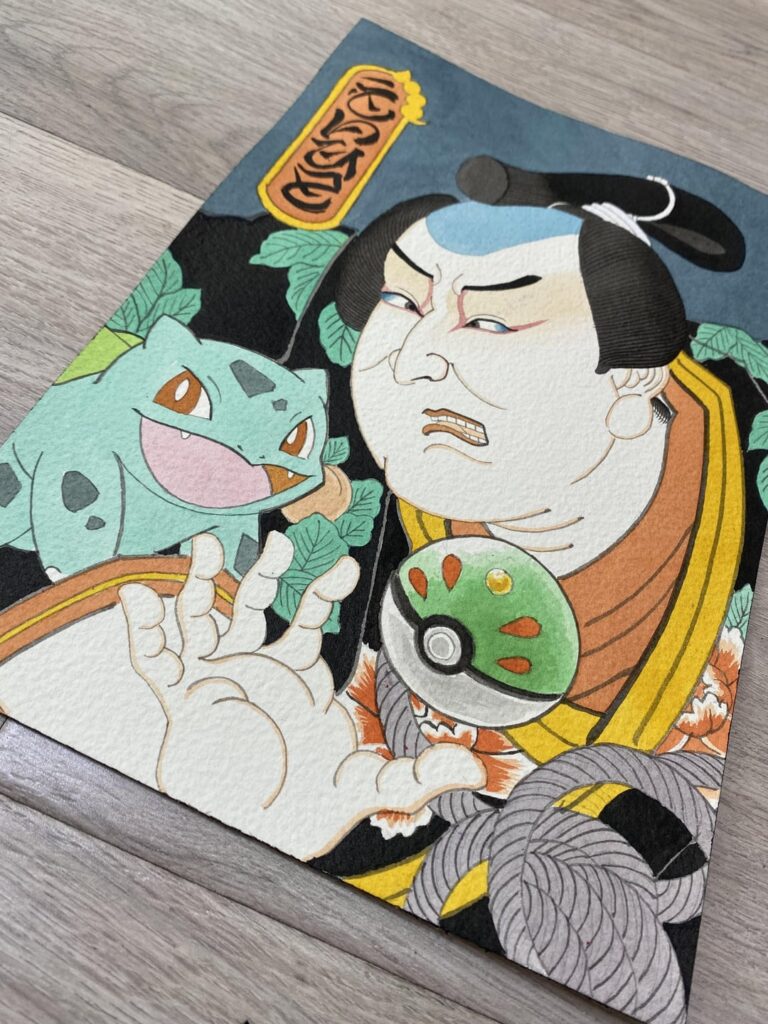 Ukiyoe inspired Pokemon painting [OC]