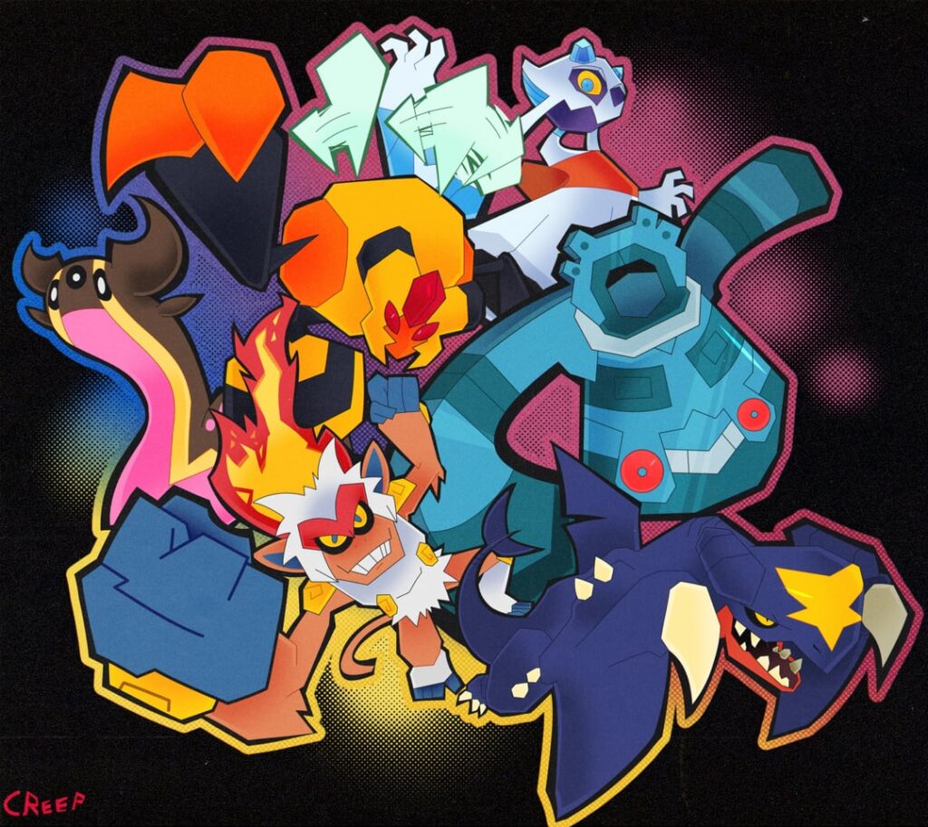 have been playing pokemon platinum from the last few days and decided to draw my squad