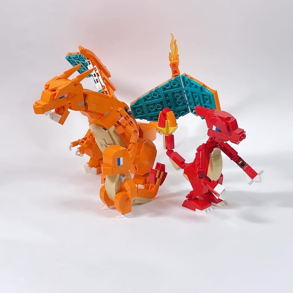 With the announcement of LEGO Pokemon I built the Charmander line out of LEGO! [OC]