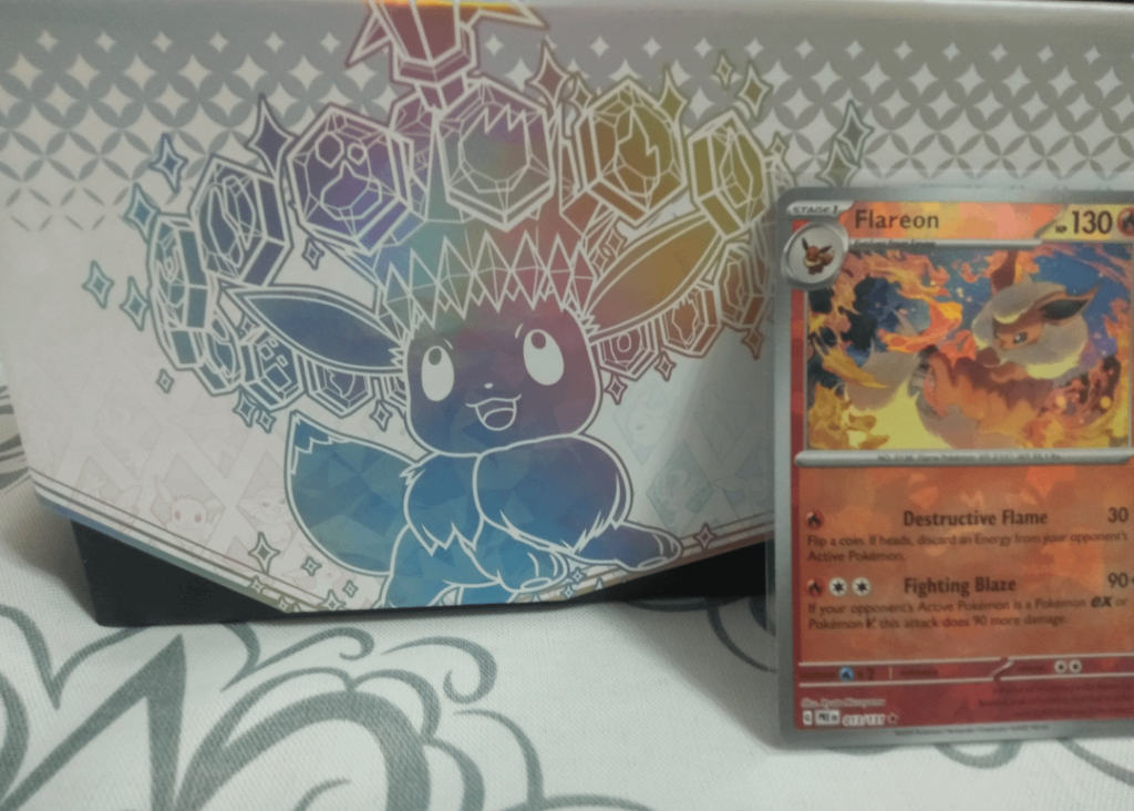 First Time Opening A Prismatic Evolutions ETB and was extremely happy pulling a Flareon Master Ball Card! :D (Other pulls from the ETB are in the 2nd screenshot)