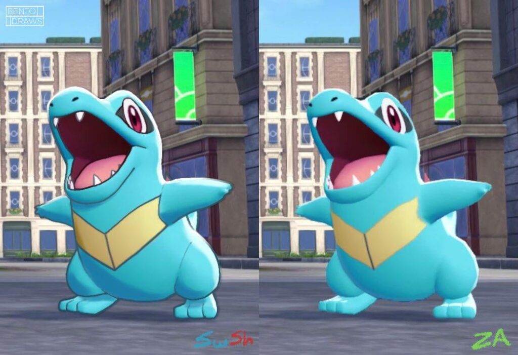 I edited the ZA Totodile into the Sword/Shield art-style