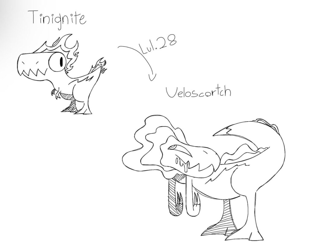 Some lava dinosaur fakemon!