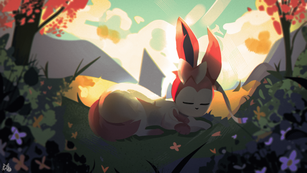 shh sylveon is sleeping (art by me)