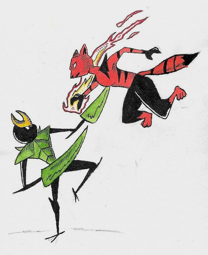 A fight between 2 of my fakemons