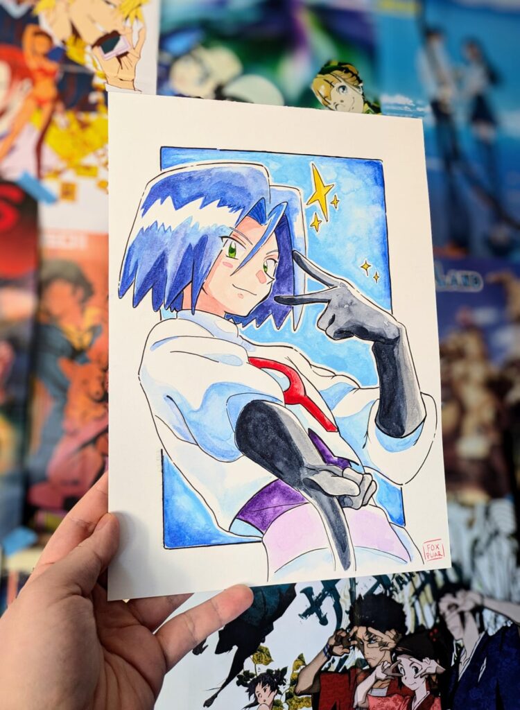 Made a painting of Team Rocket James with Watercolours! ✨ [OC]