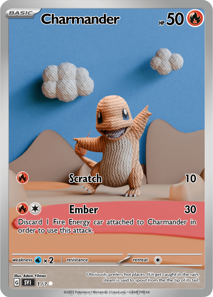 What do you think about this wool-type Charmander card I made? :-)