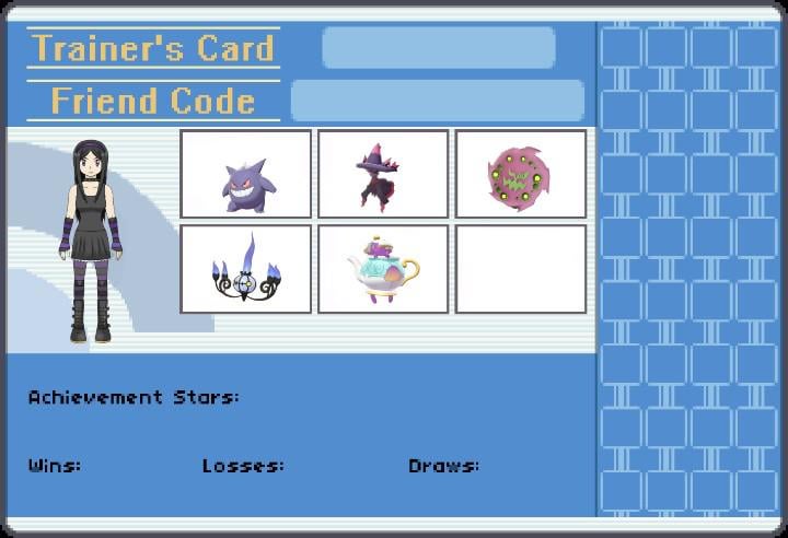 Pokémon Trainer's Card Goth Girl/Gym Leader