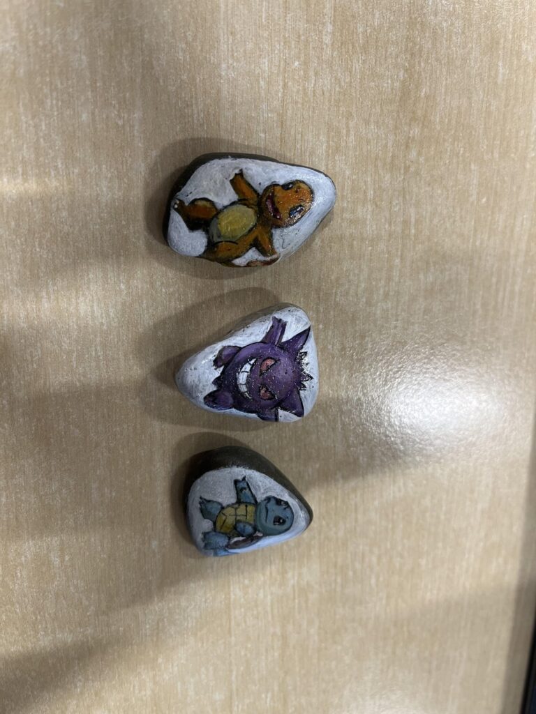 I told my co-worker I love Pokemon and she painted these for me!