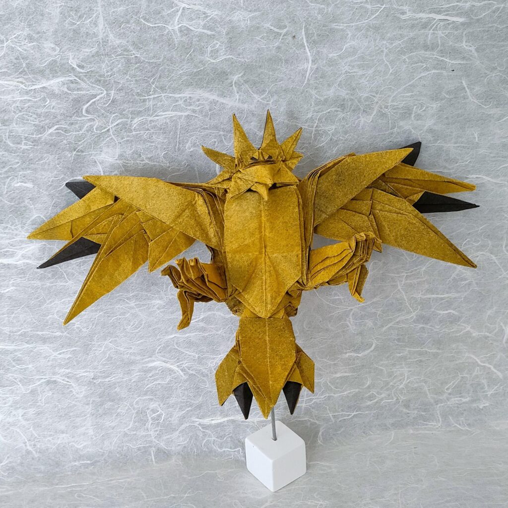 Origami Pokemon Zapdos designed & folded by me(OC, I made this)