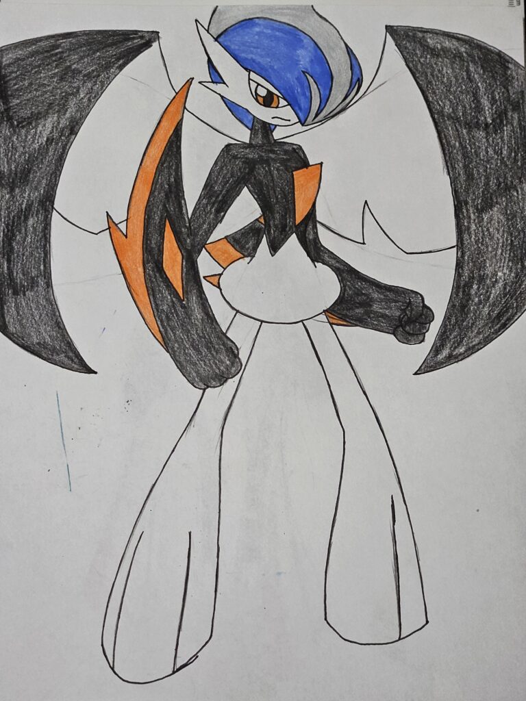 The discovery of sudo mega evolution always had its oddities. Like mega gallade having wings instead of a cape. Weirdly enough he wasn't shiny before gaining this form. Probably has to do with the fact that the serum he was given was made with a shiny sudo mega gardevoir's DNA.