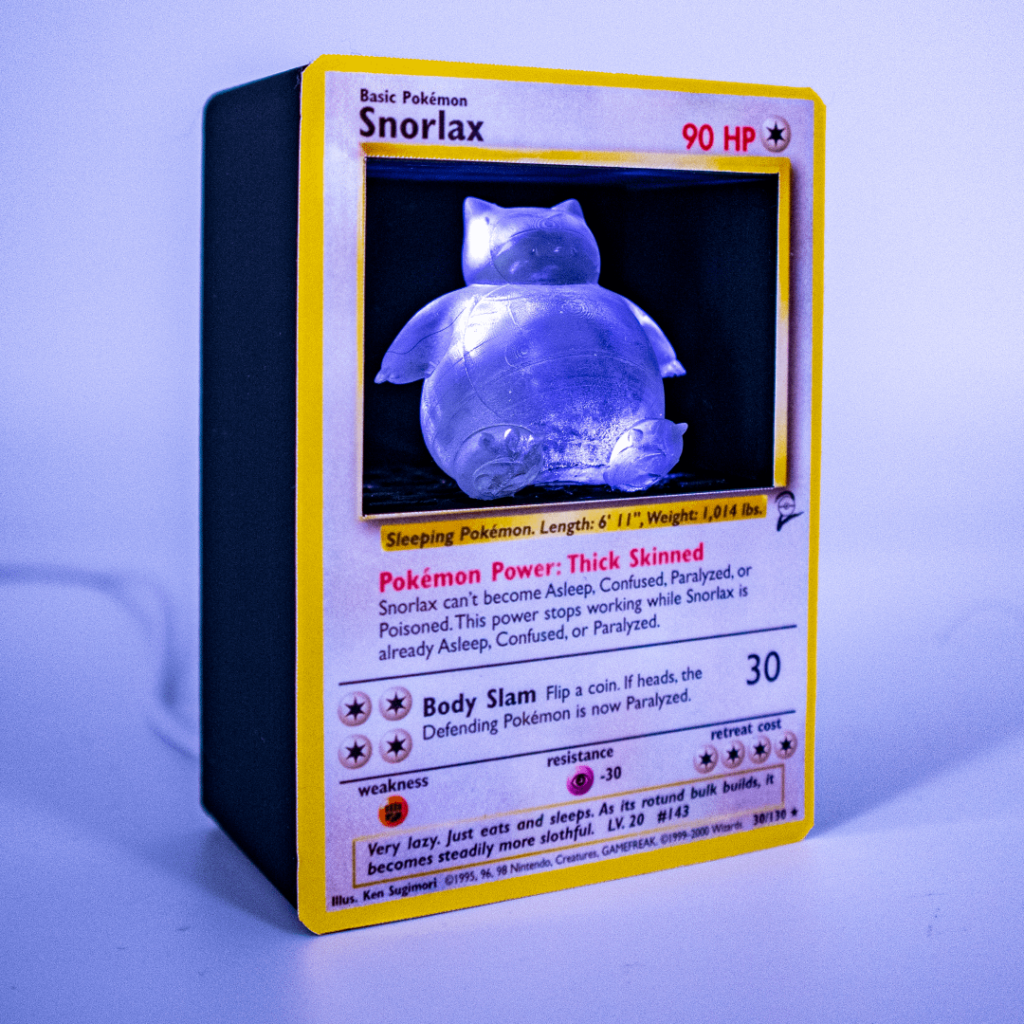 Snorlax finally woke up... in my custom 3D Pokémon card! [OC]