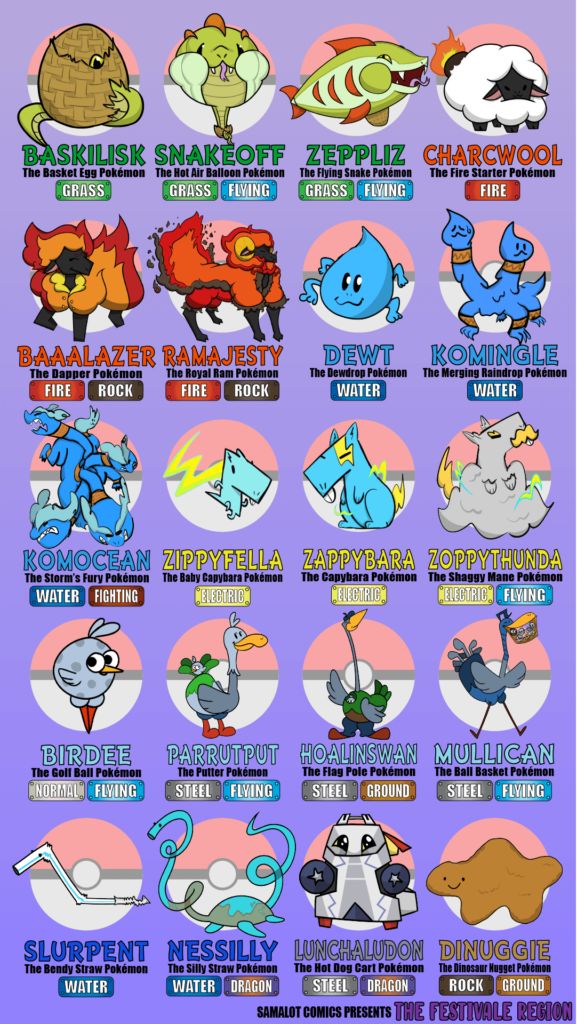 Baby's first 20 fakemon! Which is your favorite?