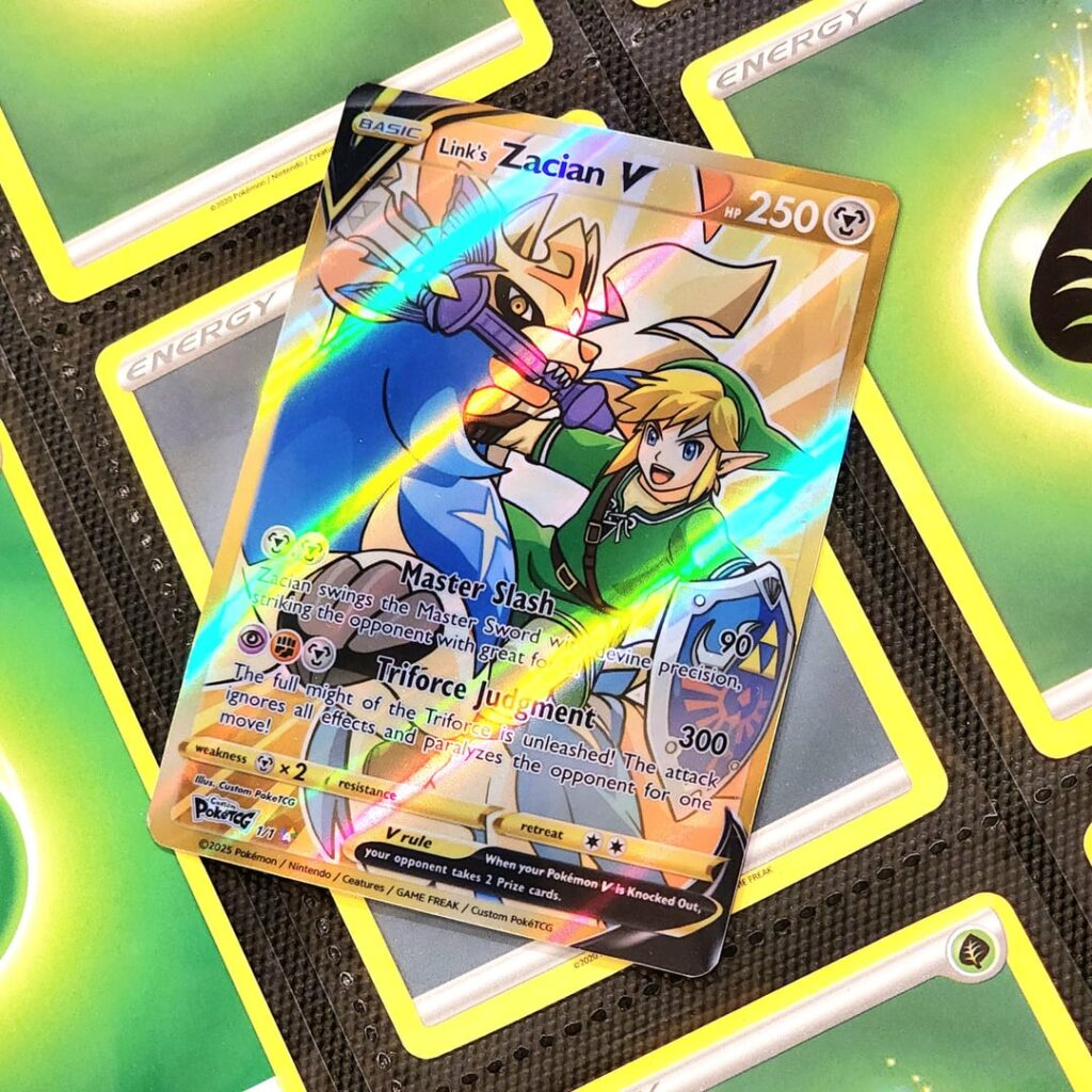 Which Pokémon would be Link's go-to? I think Zacian! I made this card