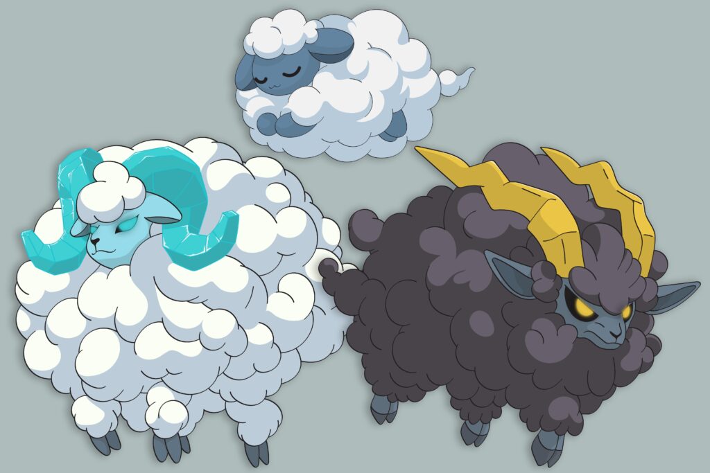Here's Cumulini, who evolves into either Zapra or Blizzaires. I've experienced recently this isn't the most original concept but I love them anyhow haha