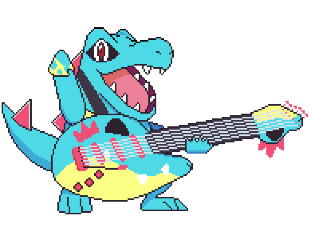 Totodile playing a Feraliguitar (OC)