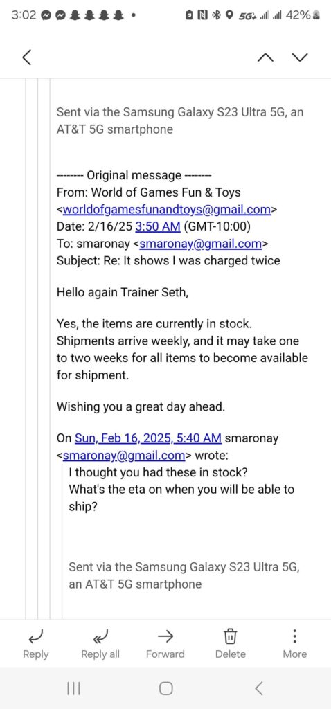 Worldofgamesfunandtoys scammer (I'll delete if not allowed, sorry I'm new here)