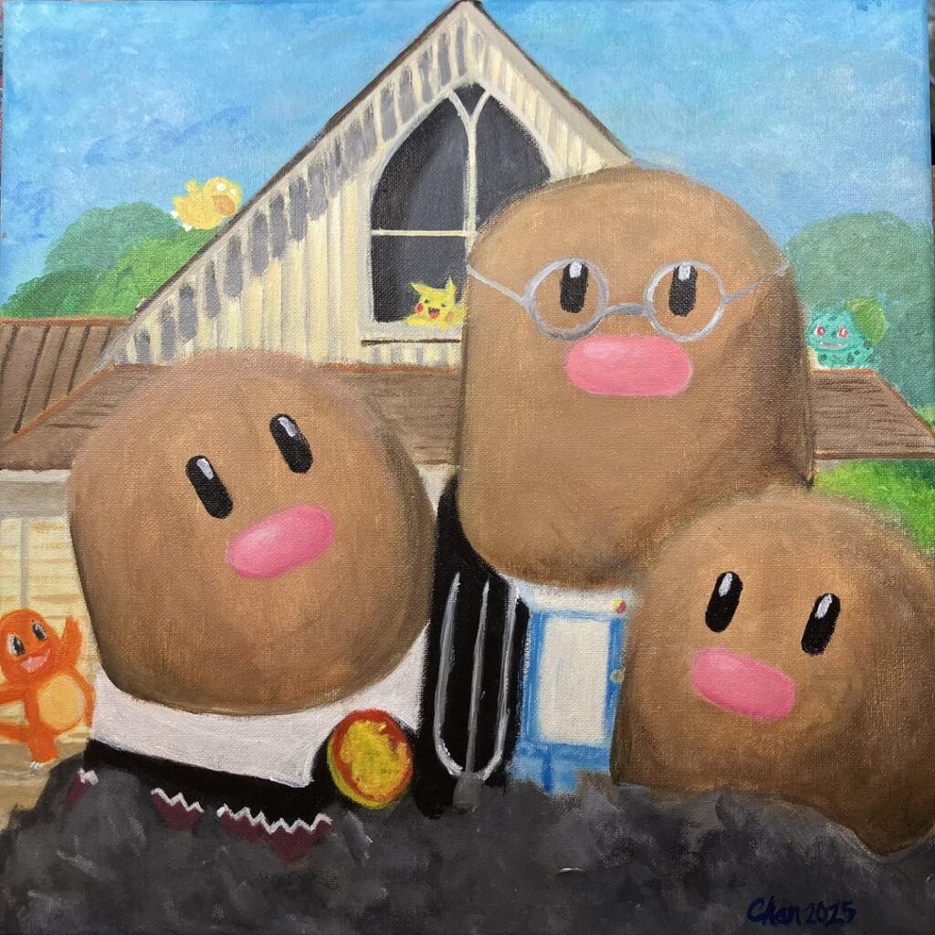 Kanto Gothic (my Grant Wood x Pokemon crossover)