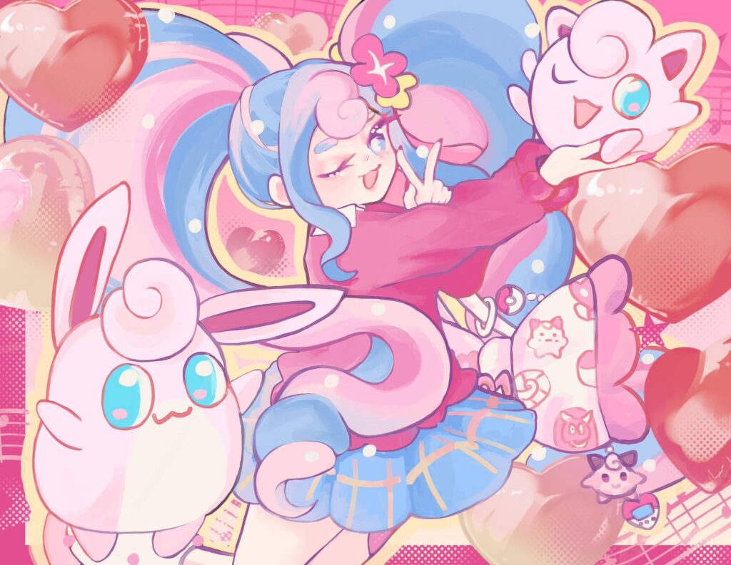 fairy type miku with jigglypuff and wigglytuff