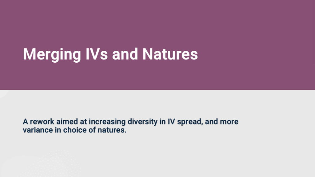 Trying to fix IVs and Natures so that they are less restrictive and more fun for casual play while also trying to add more variety to how they are used in competitive.