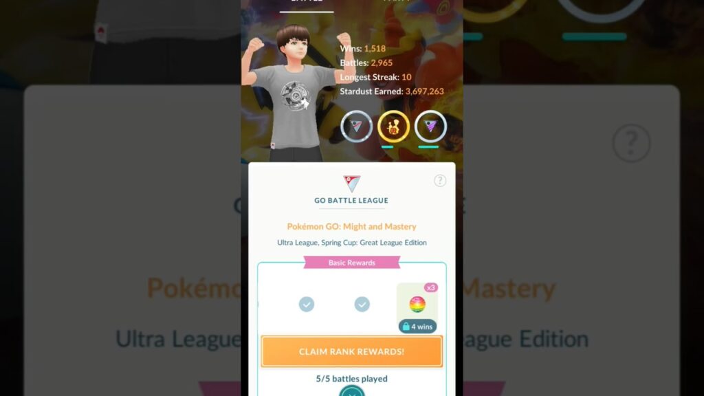 Reached "Ace" In Pokemon go #pokemongo #rankpush #pvp #ace #shorts #shoetsfeed