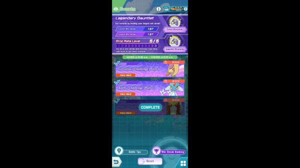 Pokemon Masters - Legendary Gauntlet 19 (187 Streak)