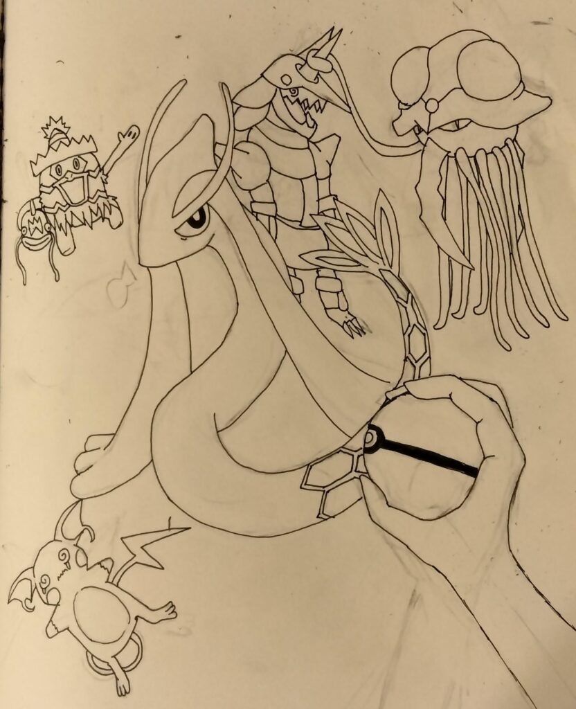 I drew this thing for an art assignment and wanted to show it here :>