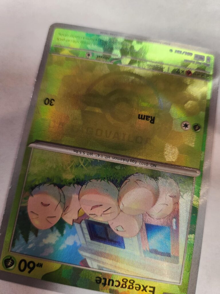 I got prismatic pokeball cards with football player names on them
