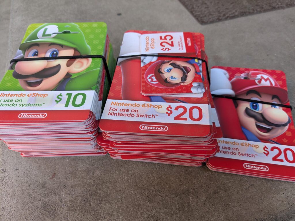 I've kept all the eShop cards I've added to my Nintendo account over the past three years