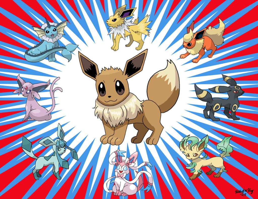 Eevee & All Of Its Evolutions Fan Art
