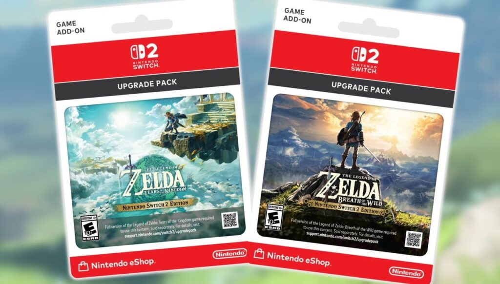 Breath of the Wild and Tears of the Kingdom upgrade packs will be $10 each