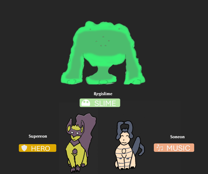 First draft of some obvious simple mons for 3 new types I'm making. Looking for any advice on them.