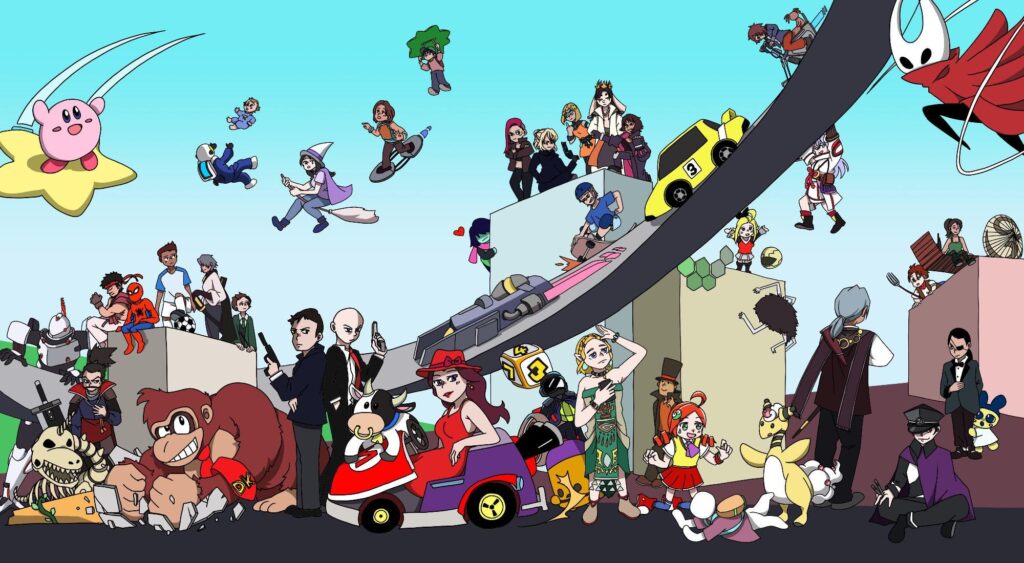 I decided to draw everything from the 04.02 Nintendo Direct and almost instantly regretted it because it was so hard, but I finished it anyway while crying