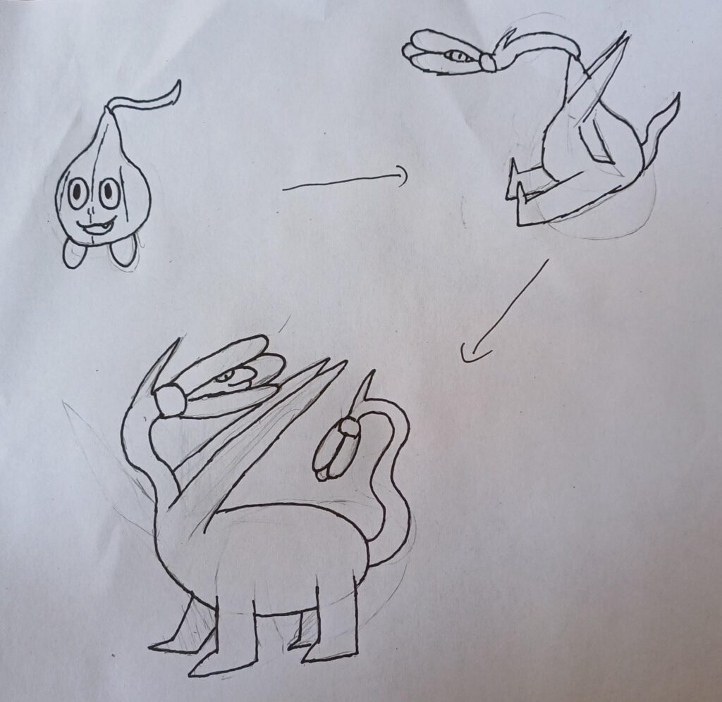 Giving my snowdrop fakemon some little changes and giving him pre-evos