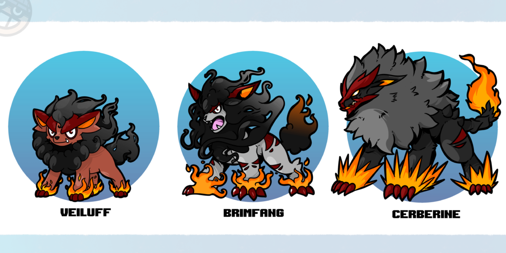 Fakemon based on Wolves in sheeps clothing and Hellhounds.