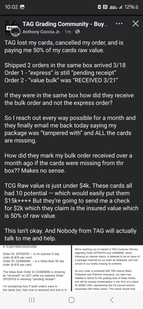 TAG possibly stealing cards?